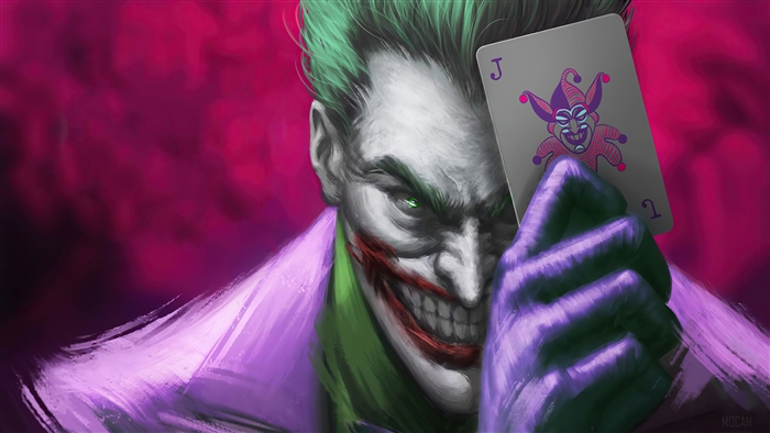 Joker Holding Joker Card 4K Digital Art