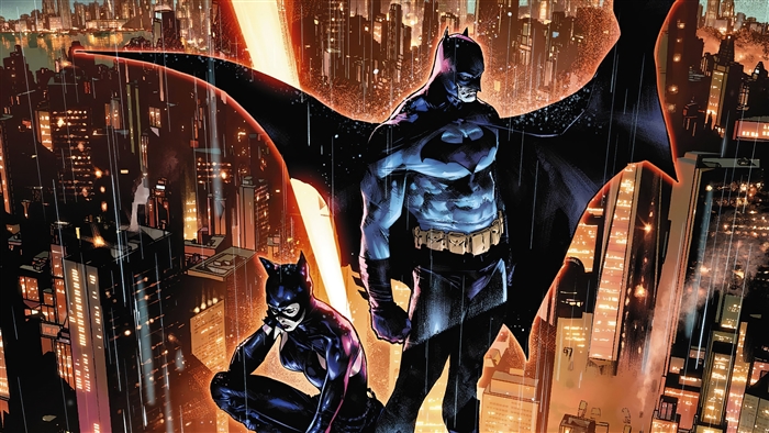 Batman and Catwoman Watching City Lights 4K