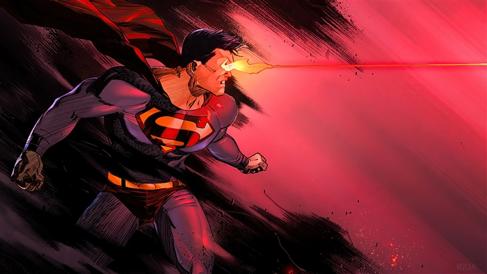 Superman using Heat Vision from DC Comics 4K