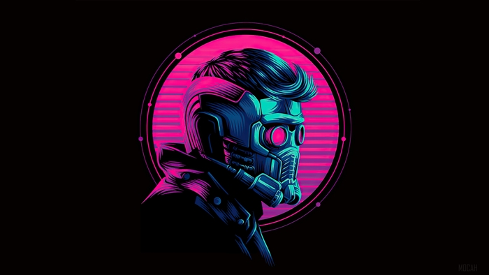 Star Lord Neon Minimalist 4K Art