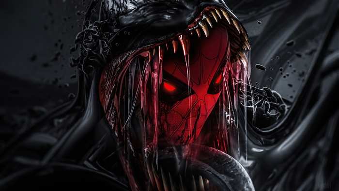 Venom Symbiote Consuming Spider-Man Face 4K