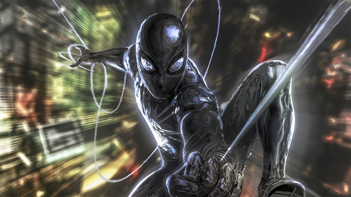 Spider-Man in Black Symbiote Suit 4K