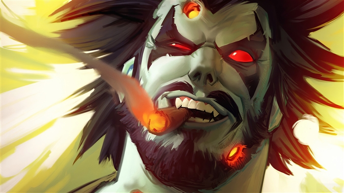 Lobo from DC Comics smoking a cigar