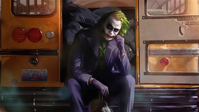 Joker Sitting Thoughtfully by a Bus 4K
