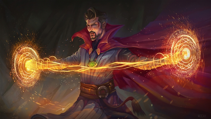 Doctor Strange from Marvel Comics casting spells