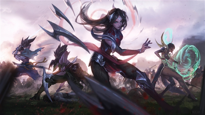 League of Legends characters in battle 4K