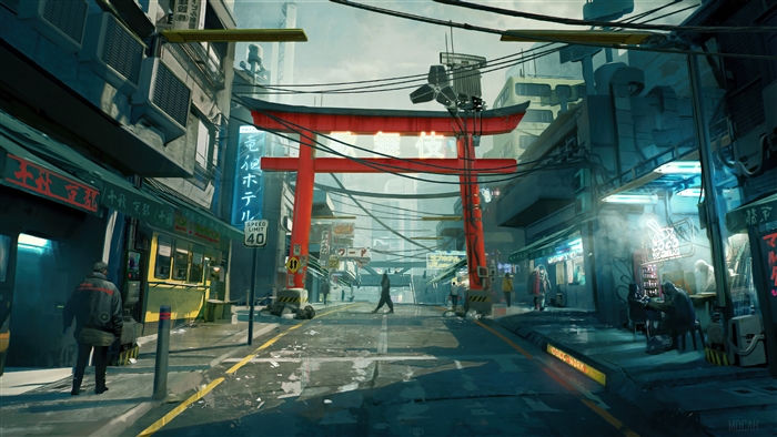 Cyberpunk 2077 Futuristic City Street 4K