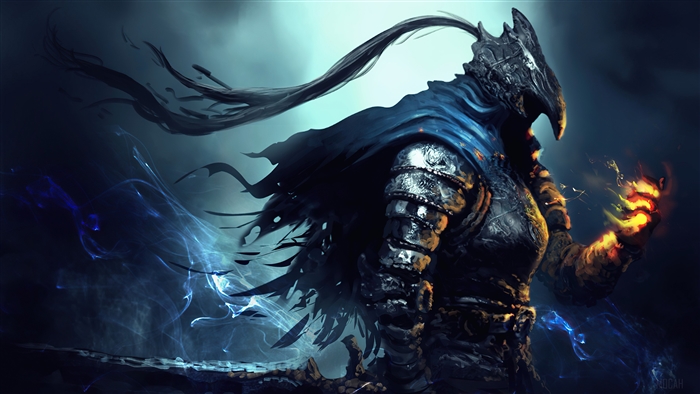 Dark Souls Warrior with Fiery Power 4K