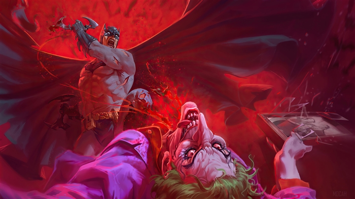Batman attacking Joker 4K