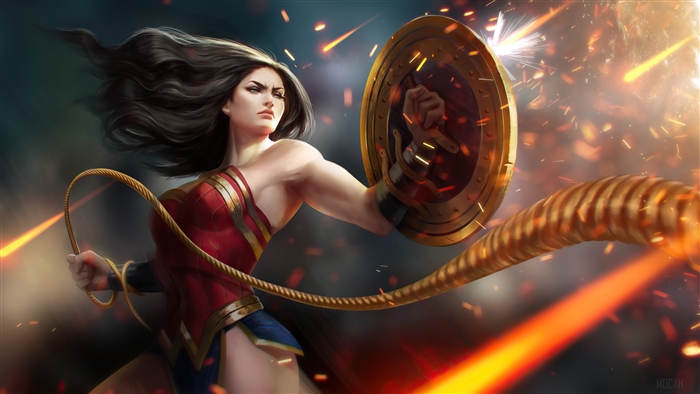 Wonder Woman from DC Comics with Lasso and Shield