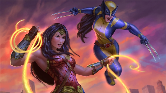 Wonder Woman and Wolverine from DC and Marvel Comics 4K