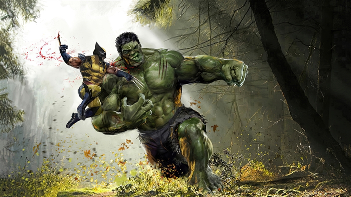 Hulk vs Wolverine Marvel Superheroes 4K