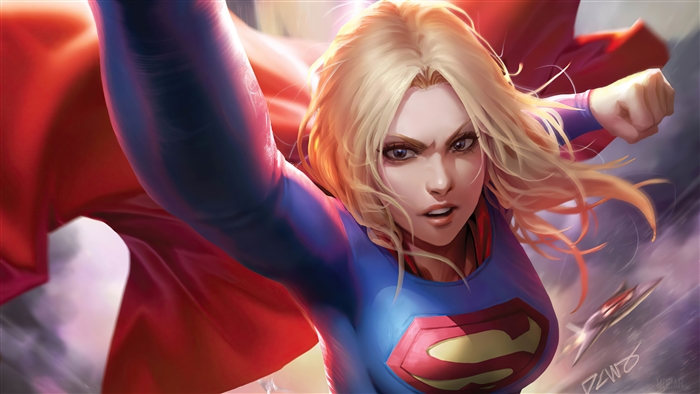 Supergirl from DC Comics flying