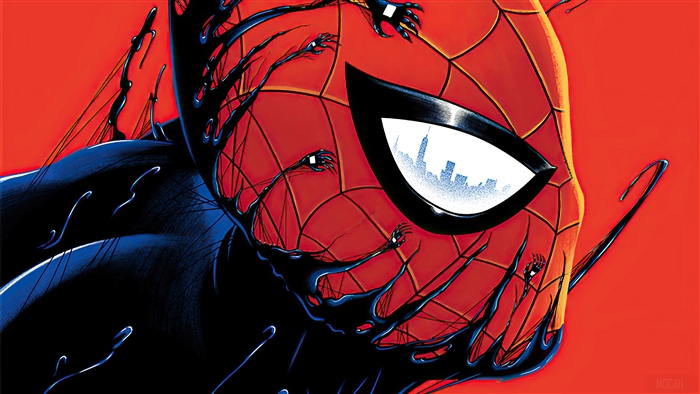 Spider-Man with Venom Symbiote Art 4K