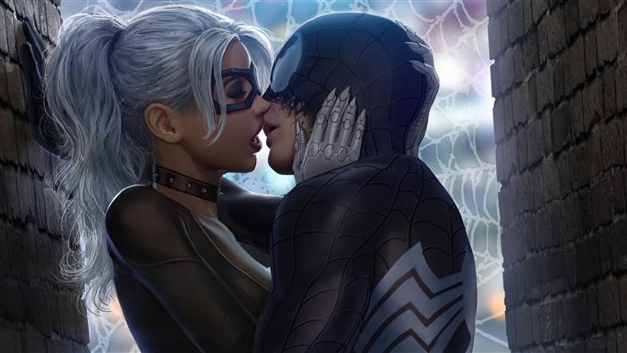 Spider-Man and Black Cat Intimate Moment 4K