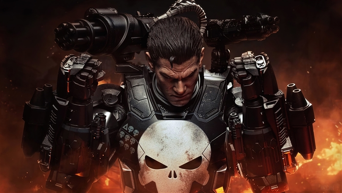 The Punisher in Armor from Marvel Comics 4K