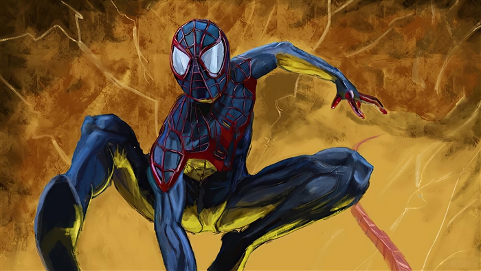Miles Morales Spider-Man from Marvel Comics Art 4K