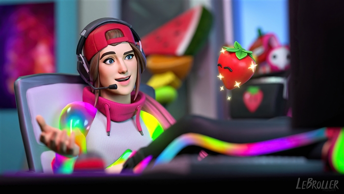 Fortnite Character Loserfruit with Animated Strawberry 4K