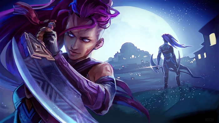 Female assassin with sword and another assassin in Dota 2