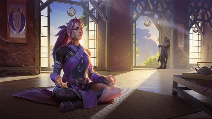 Anti-Mage from Dota 2 meditating