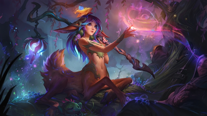 Lillia Enchanting Forest Magic League of Legends 4K