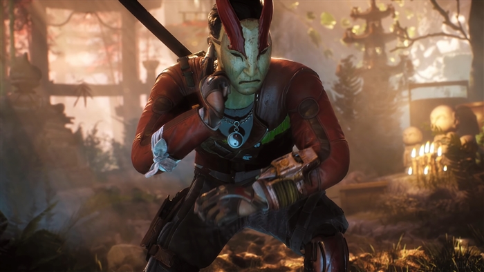 Shadow Warrior 3 character with mask and sword