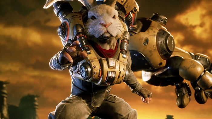 Bunny character with mechanical arm in Forged in Shadow Torch 4K