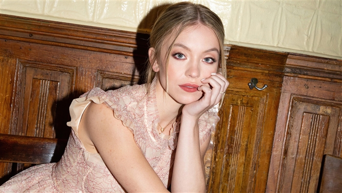 Sydney Sweeney in a lace dress