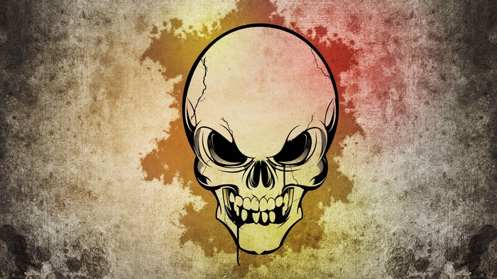 Skull with grunge background