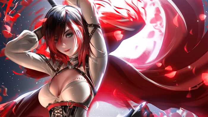 Ruby Rose from RWBY in Dynamic 4K Anime Art