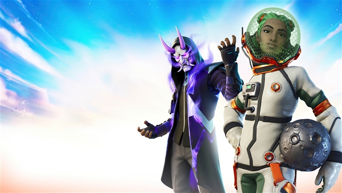 Fade and Siona from Fortnite in space