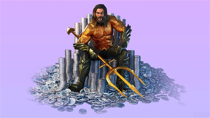 Aquaman Sitting on V Bucks Fortnite 4K