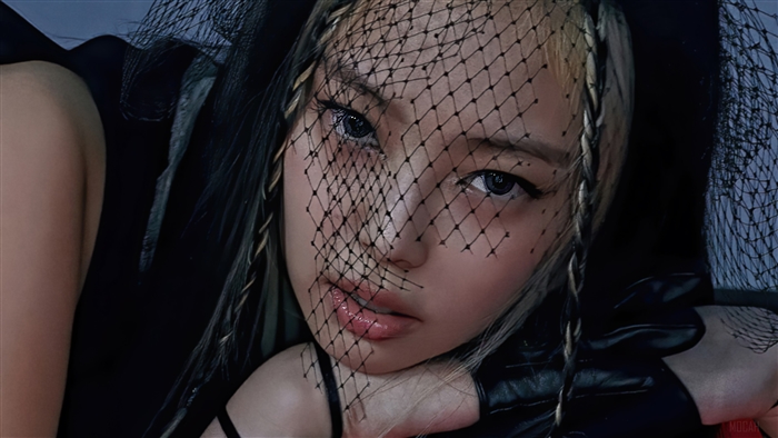 Jennie from BLACKPINK wearing a black veil