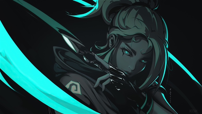 Jett from Valorant with Neon Blue Blade 4K