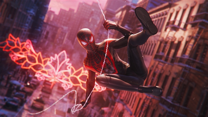 Spider-Man Miles Morales Web Swinging 4K