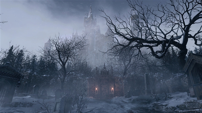 Resident Evil Village Snowy Gothic Castle 4K