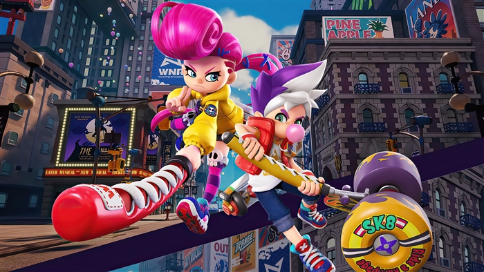 Ninjala characters in a city setting
