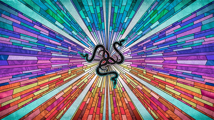 Razer Logo Stained Glass Abstract 4K