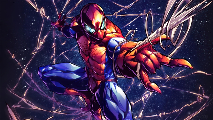Spider-Man from Marvel Comics shooting webs