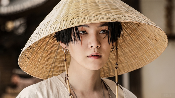 Agust D Daechwita 4K Portrait with Straw Hat
