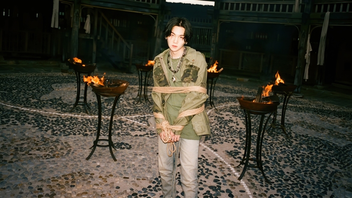 Suga from BTS tied up in Daechwita music video