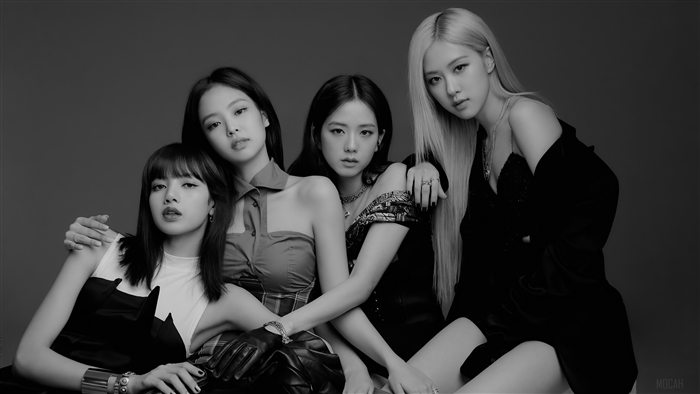 BLACKPINK Members in Elegant Black and White 4K