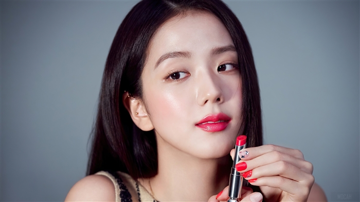 Jisoo from BLACKPINK with Vibrant Red Lipstick 4K