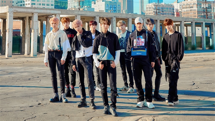 Stray Kids Members in Urban Setting 4K