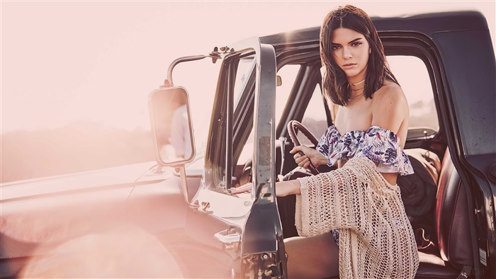 Kendall Jenner in a truck