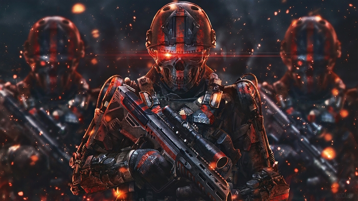 Futuristic Skull Soldiers in Sci-Fi 4K