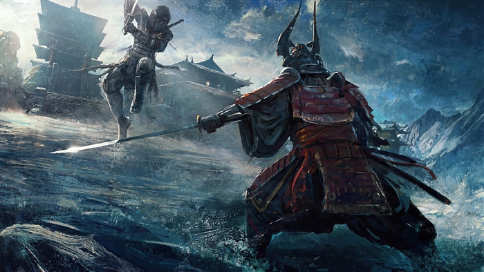 Epic Samurai vs Ninja Battle in Fantasy 4K