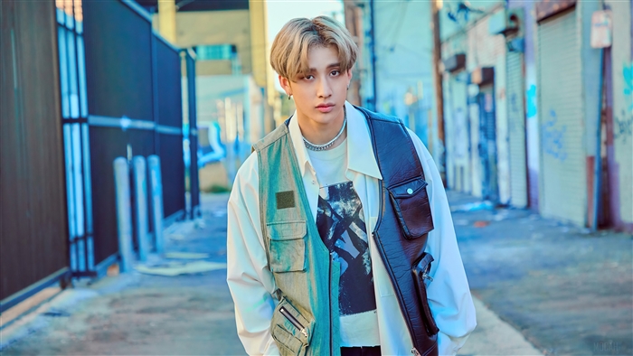Bang Chan from Stray Kids in Urban Setting 4K