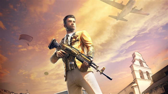 Man with golden gun from PUBG