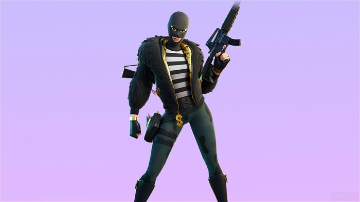 Fortnite Goldie Skin with Rifle 4K